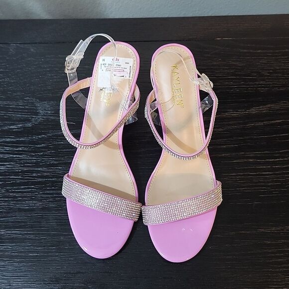BRAND NEW KAYLEEN RHINESTONE STRAP&HEEL SANDALS - Picture 2 of 16